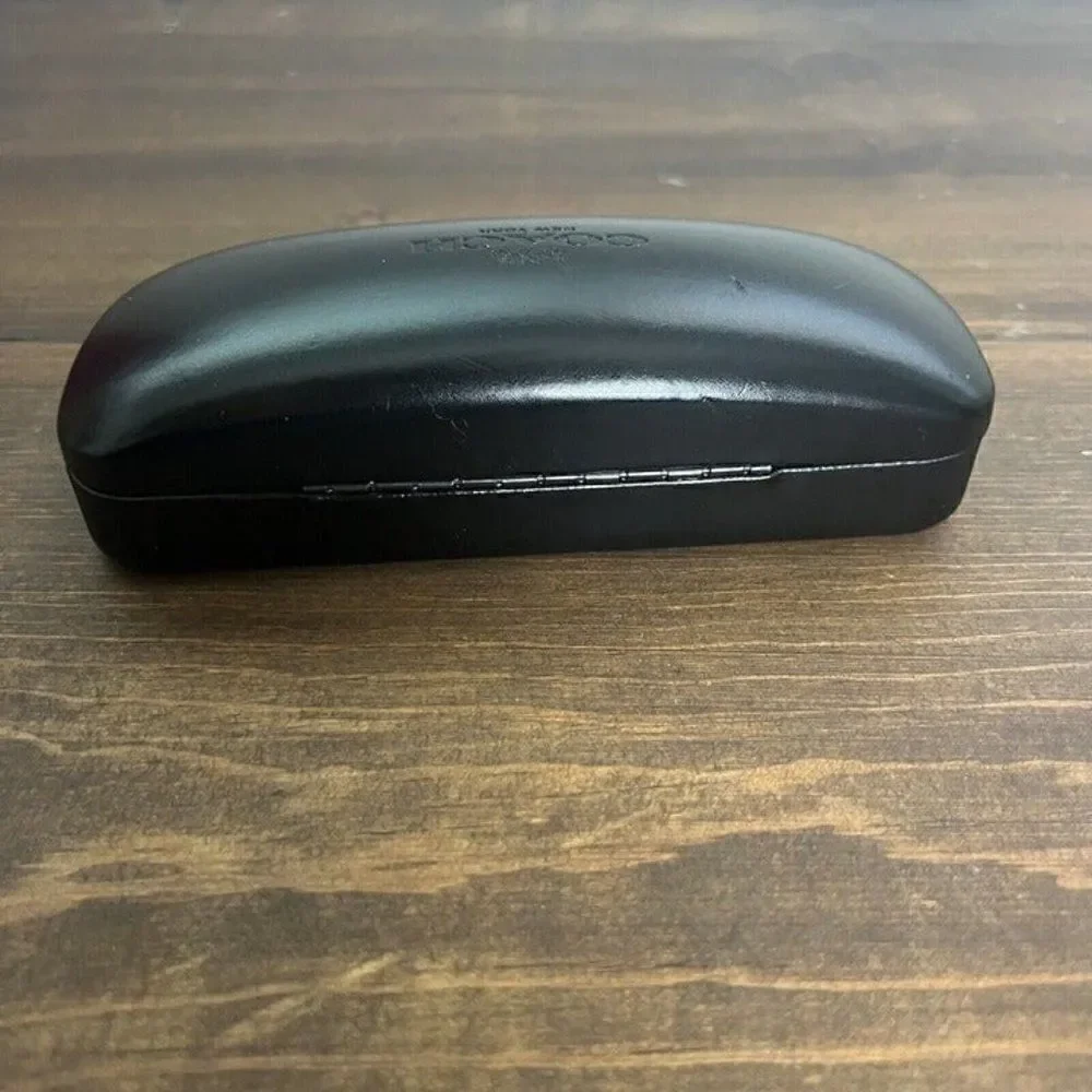 Coach New York Black Leather Hard Clamshell EyeGlass Case Holder Sunglasses